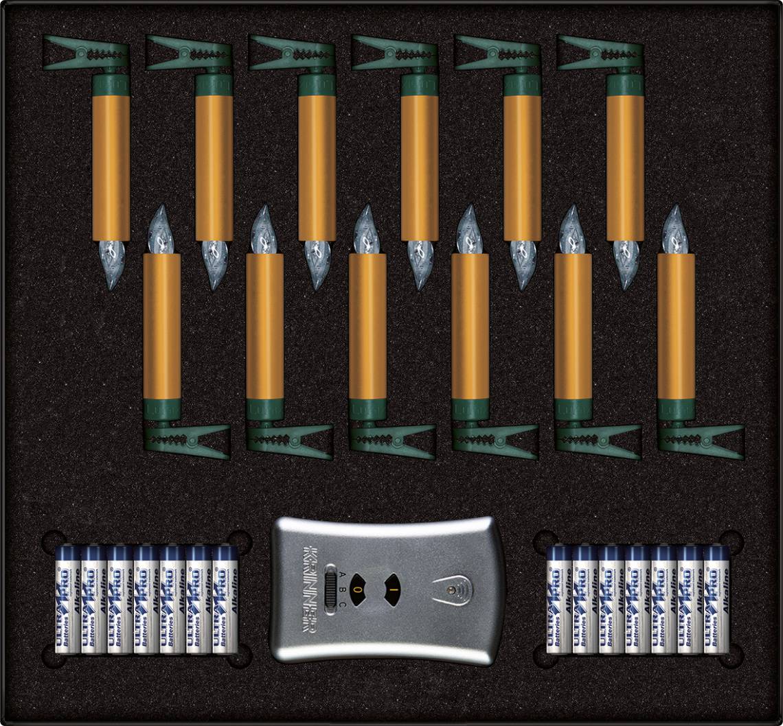 Krinner Lumix Premium Christbaumkerzen Basis-Set Gold