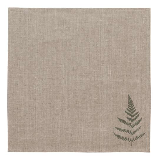 FROHSTOFF - Serviette Leinen gewaschen - Farn olivgrau - TLL 164 - 45 X 45 CM