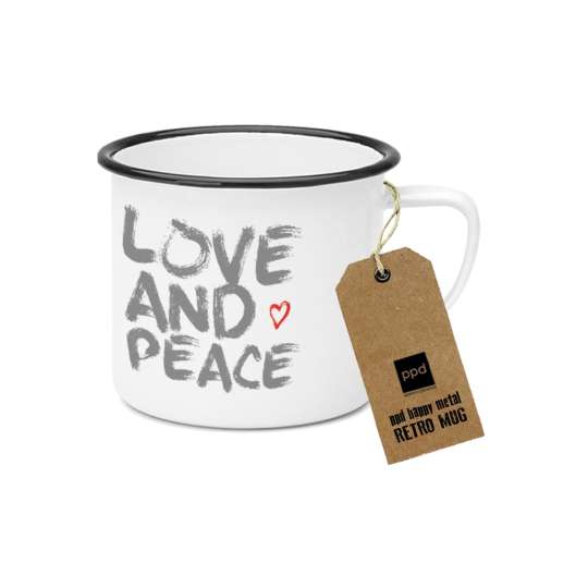 PPD  Happy Metal Mug Love & Peace,  603522