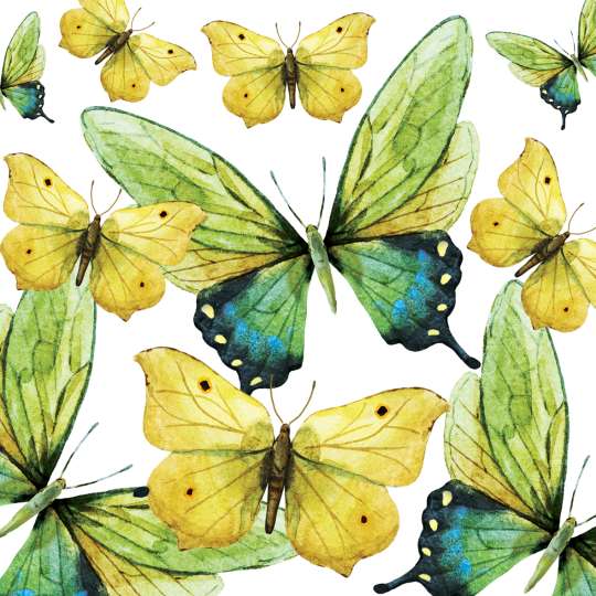 PPD 1252724 · Green Butterflies Napkin, 25x25 cm / Servietten