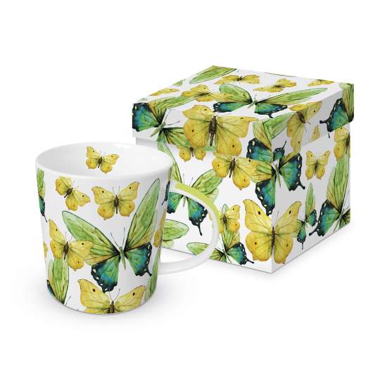 PPD 603566· Green Butterflies Trend Mug Giftbox / Becher in Geschenkbox